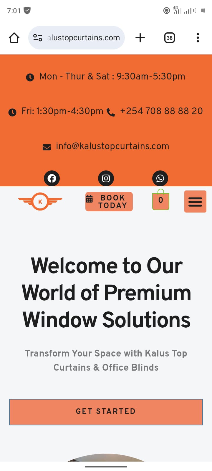 drapery window treatment online shop and installation business website design